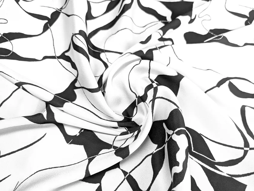 Костюмна Бель плетіння, чорний на молочному - фото 1 - інтернет-магазин tkani-atlas.com.ua