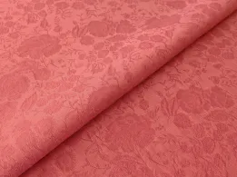 Бенгалин жаккард цветочный, персиковый (отрез 2 м) - интернет-магазин tkani-atlas.com.ua