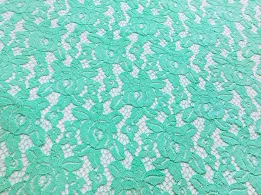 Гипюр стрейчевый мальва, мята (отрез 1 м) - интернет-магазин tkani-atlas.com.ua