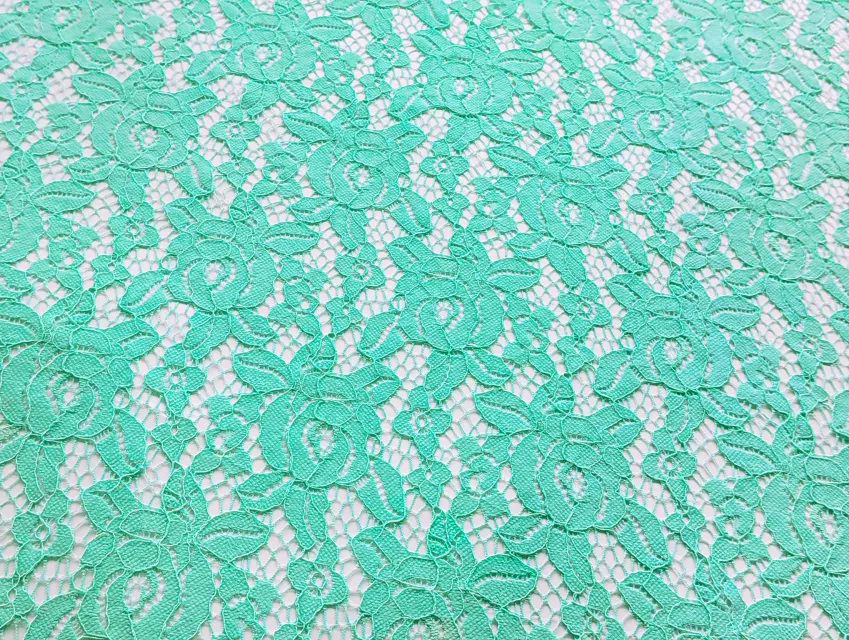 Гіпюр стрейчевий мальва, м'ята (відріз 1 м) - фото 1 - інтернет-магазин tkani-atlas.com.ua