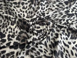 Шовк Армані сніжний барс, коричневий на кремовому - інтернет-магазин tkani-atlas.com.ua