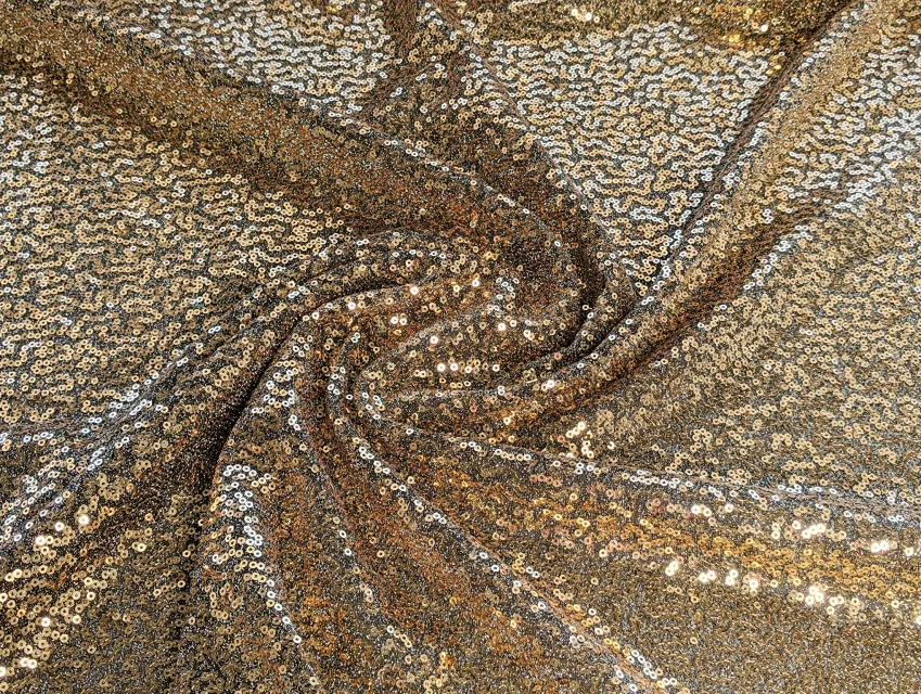 Пайетка на сетке, золото на черном (отрез 2 м) - фото 1 - интернет-магазин tkani-atlas.com.ua