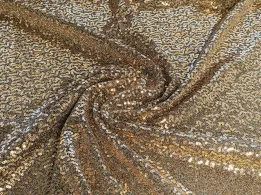 Паєтка (блискітки) на сітці, золото на чорному (відріз 2 м) - інтернет-магазин tkani-atlas.com.ua
