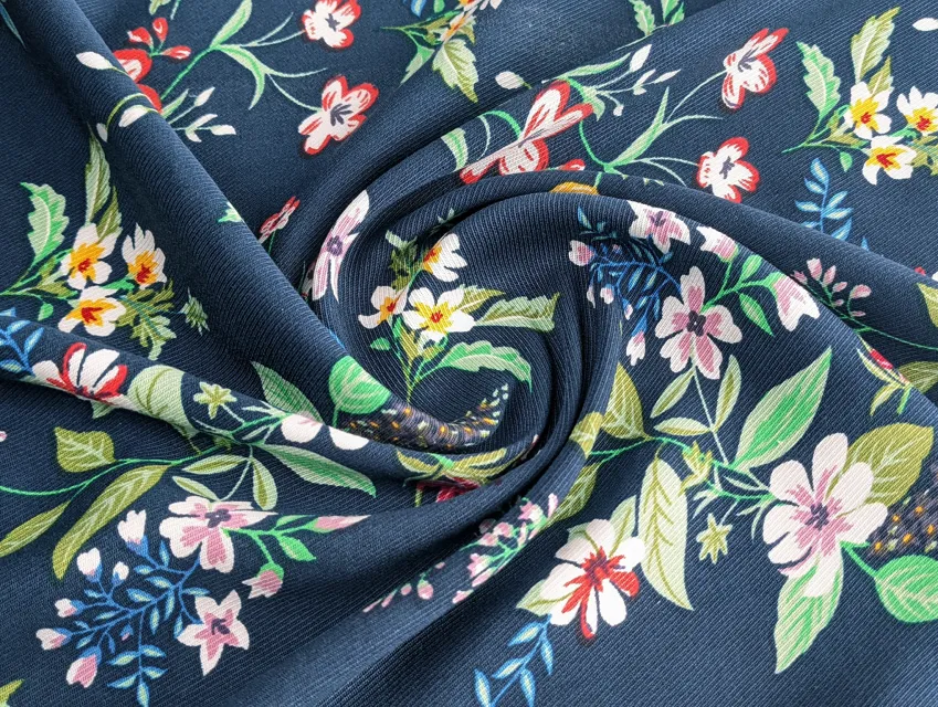 Штапель Бельмондо літня поляна, синій (відріз 1,9 м) - фото 1 - інтернет-магазин tkani-atlas.com.ua