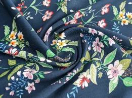 Штапель Бельмондо літня поляна, синій (відріз 1,9 м) - інтернет-магазин tkani-atlas.com.ua