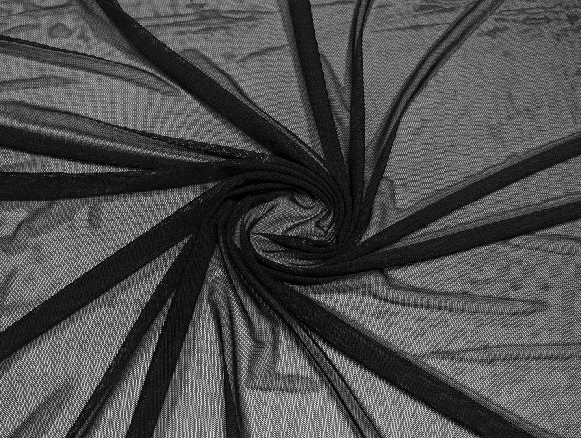 Сетка стрейч, черный (отрез 2,2 м) - фото 1 - интернет-магазин tkani-atlas.com.ua