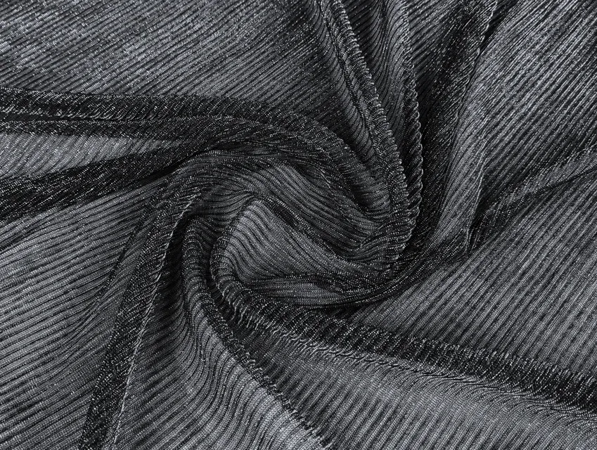 Сітка гофре з люрексом, темне срібло - фото 1 - інтернет-магазин tkani-atlas.com.ua