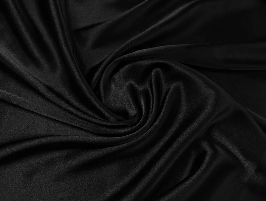 Атлас сатин, черный - фото 1 - интернет-магазин tkani-atlas.com.ua