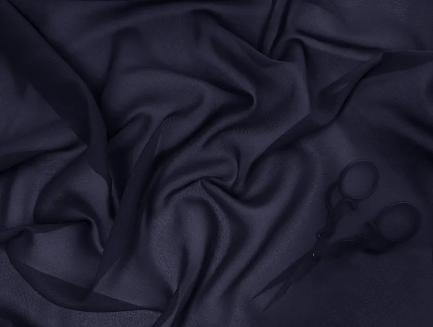 Шифон Вінді, темно-синій - фото 1 - інтернет-магазин tkani-atlas.com.ua