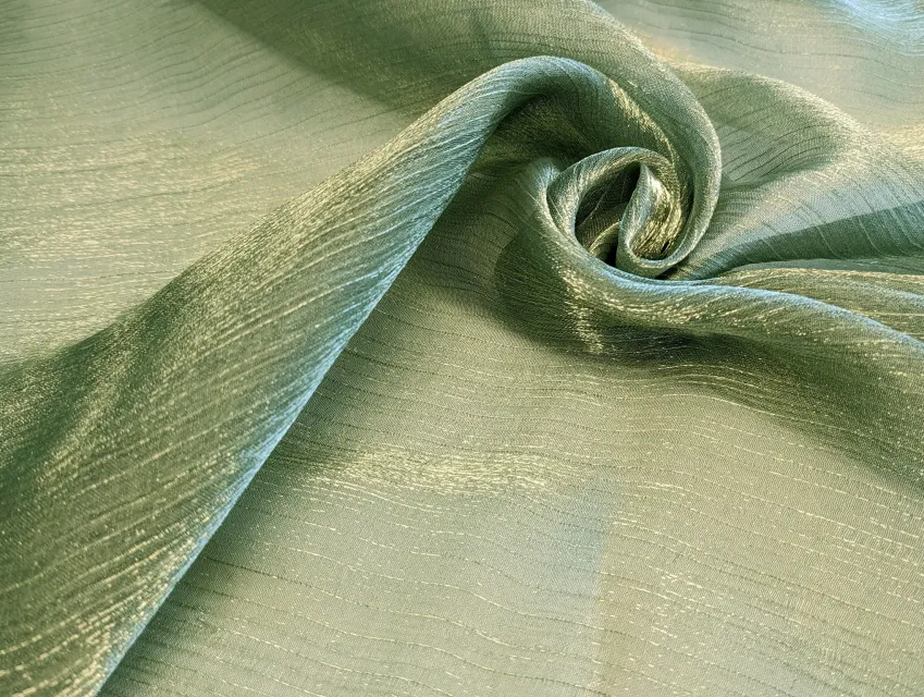 Органза креш, світлий хакі - фото 1 - інтернет-магазин tkani-atlas.com.ua