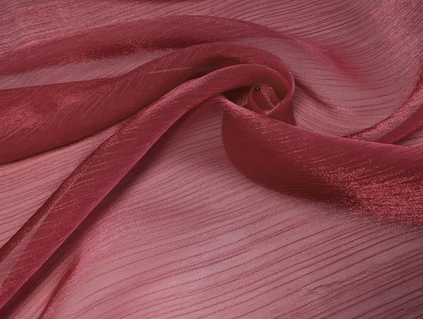 Органза креш, бордовий - фото 1 - інтернет-магазин tkani-atlas.com.ua