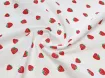 Муслин рисунок клубника, молочный - интернет-магазин tkani-atlas.com.ua