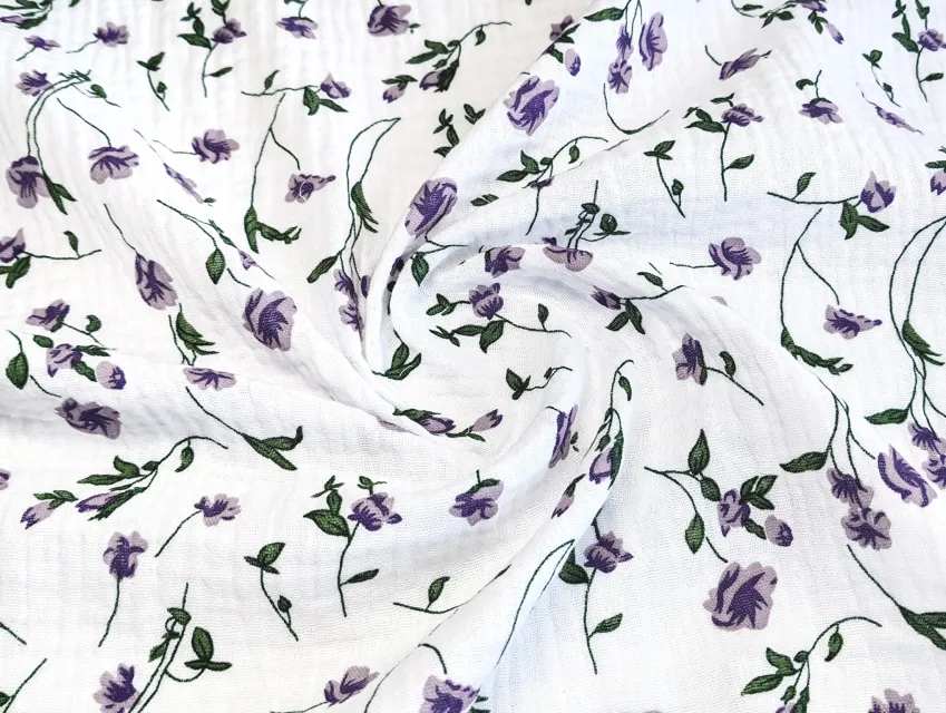 Муслін малюнок квітковий настрій, молочний - фото 1 - інтернет-магазин tkani-atlas.com.ua