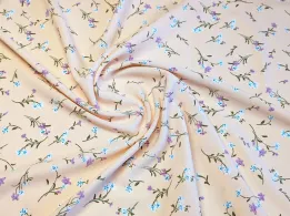 Софт принт квіточки на гілочці, персиковий - інтернет-магазин tkani-atlas.com.ua