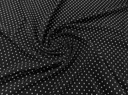 Софт принт горох 2мм, білі на чорному - інтернет-магазин tkani-atlas.com.ua