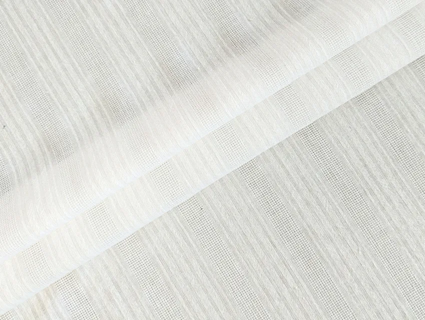 Коттон прошва полоски с сеточкой, молочный - фото 1 - интернет-магазин tkani-atlas.com.ua