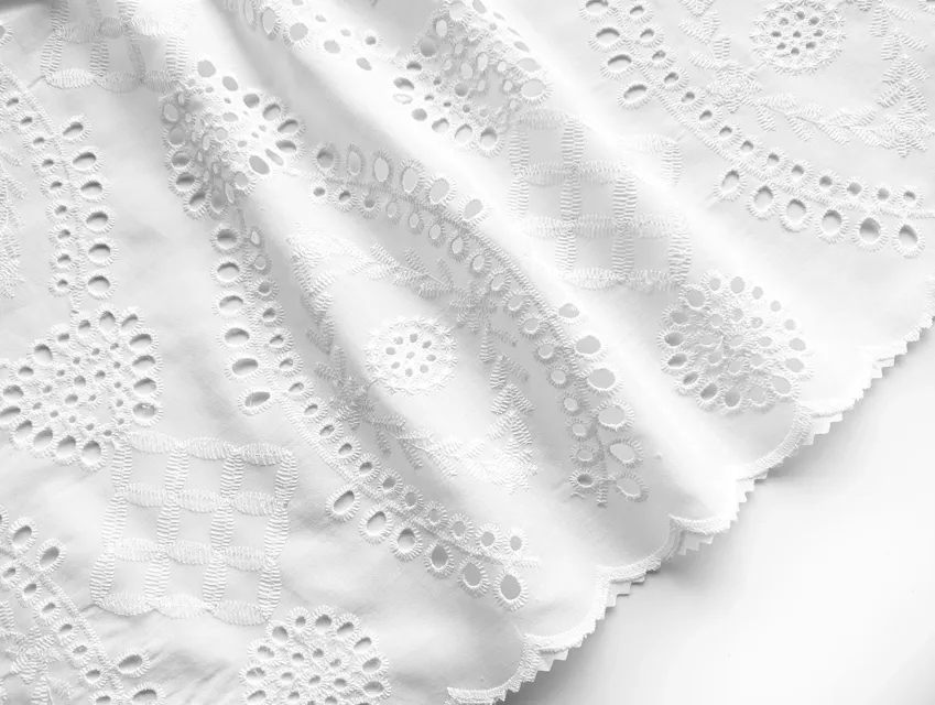 Прошва геометрична романтика, білий - фото 1 - інтернет-магазин tkani-atlas.com.ua