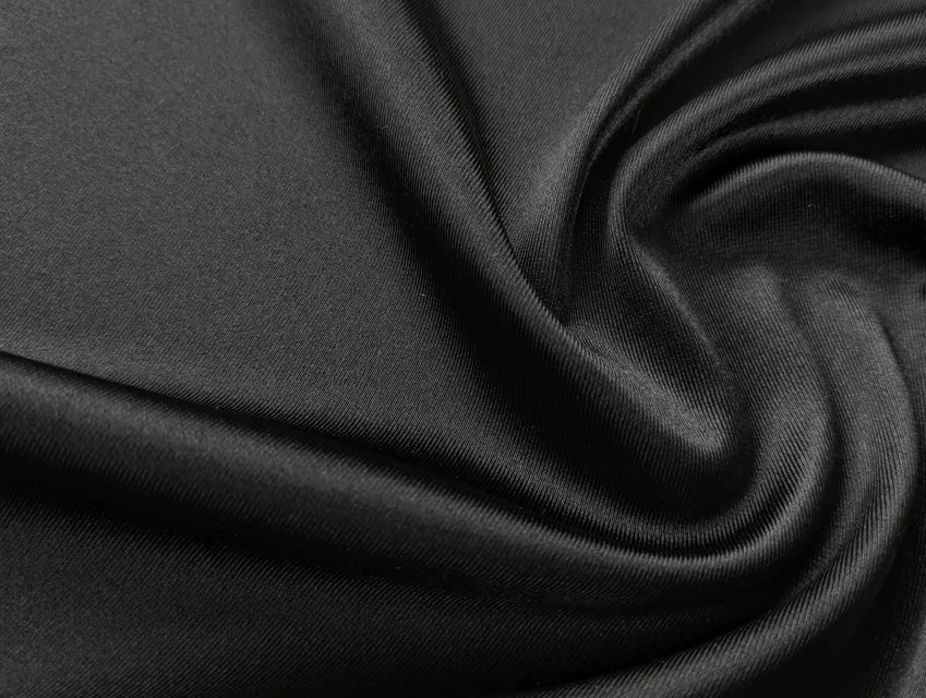 Трикотаж атласний, чорний - фото 1 - інтернет-магазин tkani-atlas.com.ua