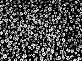 Штапель шовковистий квіткова поляна, чорний з молочним - інтернет-магазин tkani-atlas.com.ua