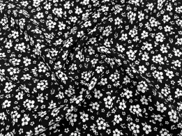 Штапель шовковистий квітковий настрій, чорний з молочним - інтернет-магазин tkani-atlas.com.ua