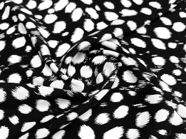 Штапель шовковистий розсип, чорний з молочним - інтернет-магазин tkani-atlas.com.ua