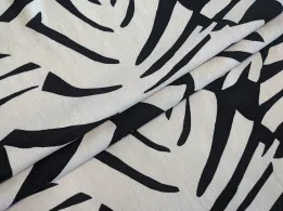 Льон з віскозою уцінка (недолік), молочний з чорним - інтернет-магазин tkani-atlas.com.ua