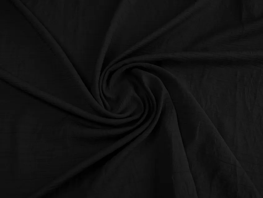 Штапель твіл з нейлоном жатка, чорний - фото 1 - інтернет-магазин tkani-atlas.com.ua