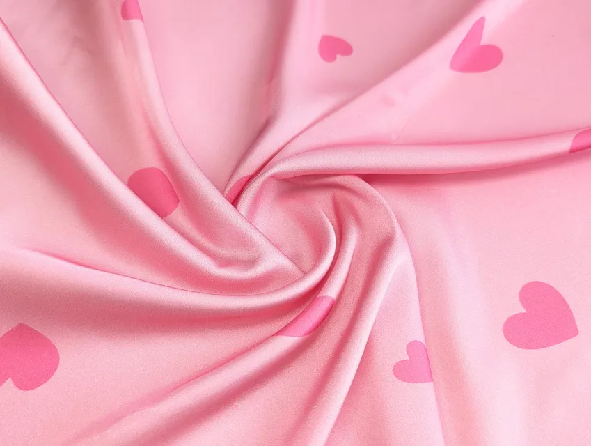 Шовк Армані сердечки, рожевий - фото 1 - інтернет-магазин tkani-atlas.com.ua