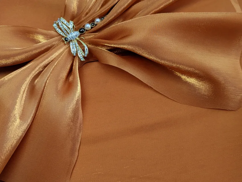 Органза шовковиста, охра - фото 1 - інтернет-магазин tkani-atlas.com.ua