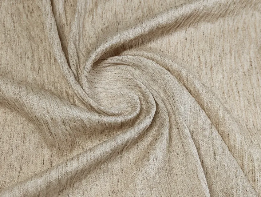 Льон з нейлоном жатка меланжевий, бежевий з коричневим - фото 1 - інтернет-магазин tkani-atlas.com.ua