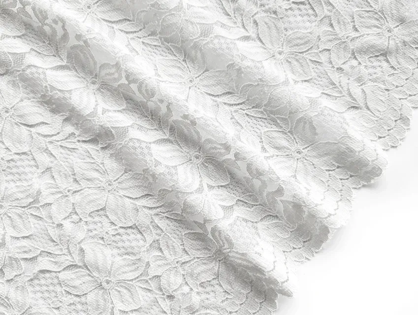 Гипюр стрейч Классика цветочное плетение, белый - фото 1 - интернет-магазин tkani-atlas.com.ua