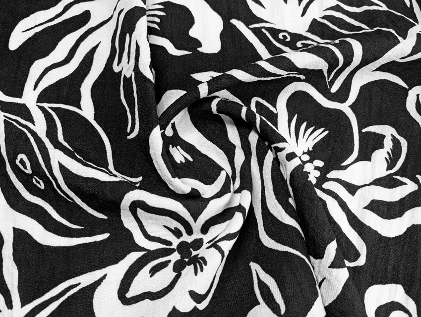 Льон Бохо квіткова композиція, чорний - фото 1 - інтернет-магазин tkani-atlas.com.ua