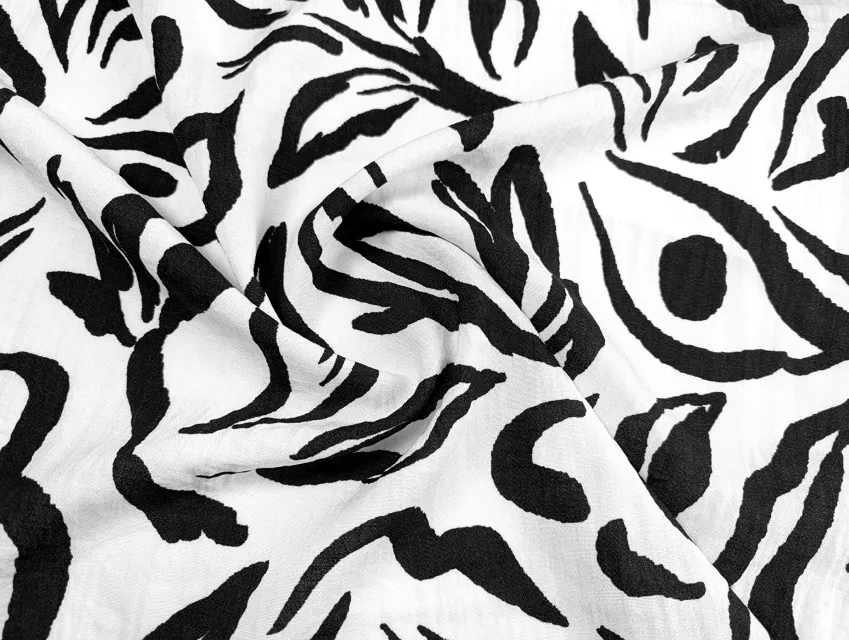 Лен Бохо лиственная сказка, молочный - фото 1 - интернет-магазин tkani-atlas.com.ua