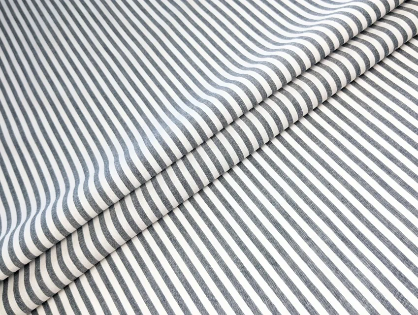 Котон рубашка смужка 5 мм, темно-сірий - фото 1 - інтернет-магазин tkani-atlas.com.ua
