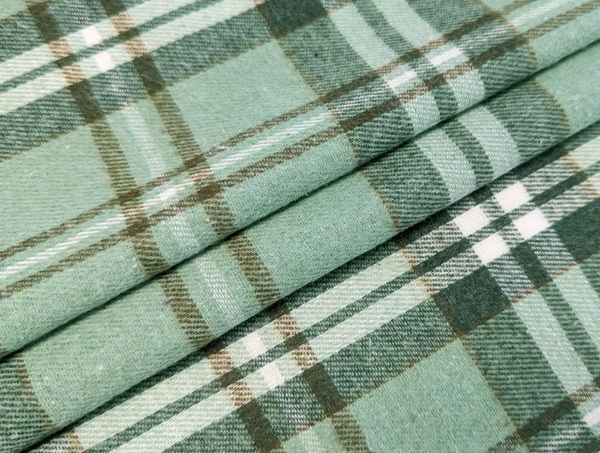 Котон сорочковий клітина 93 мм, сіро-м'ятний - фото 1 - інтернет-магазин tkani-atlas.com.ua