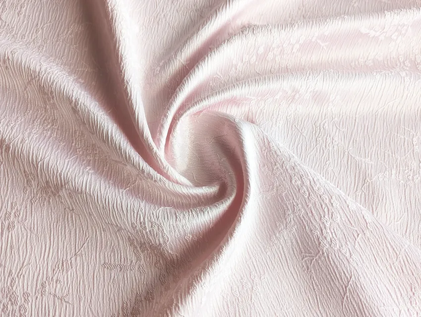 Жаккард креш квітковий, ніжно-рожевий - фото 1 - інтернет-магазин tkani-atlas.com.ua