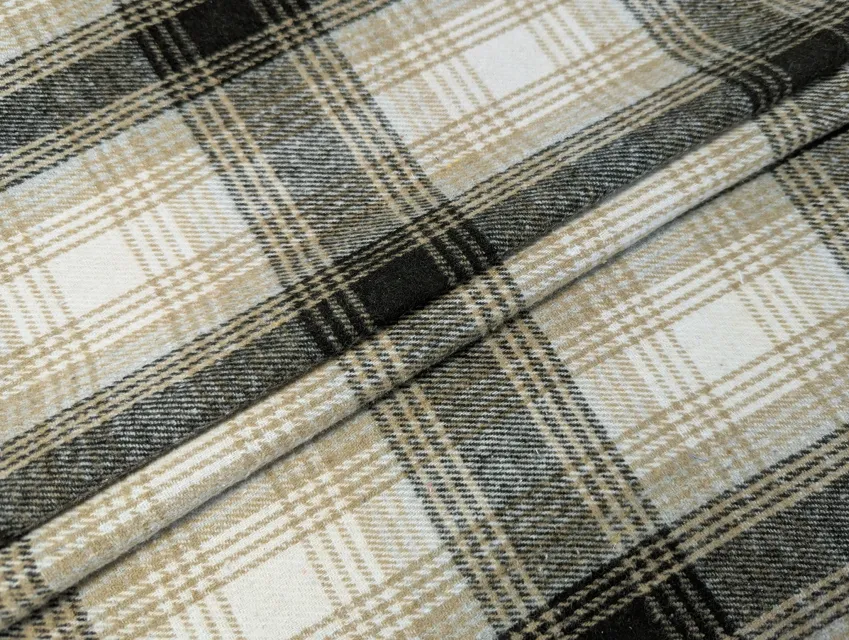 Костюмка котон клітина 175 мм, бежевий з чорним - фото 1 - інтернет-магазин tkani-atlas.com.ua