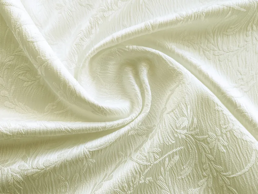 Жаккард креш листяне плетіння, крем-брюле - фото 1 - інтернет-магазин tkani-atlas.com.ua