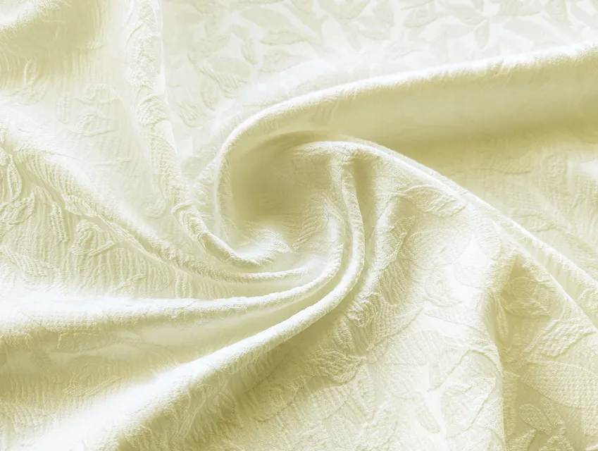 Жаккард креш листяна казка, крем-брюле - фото 1 - інтернет-магазин tkani-atlas.com.ua