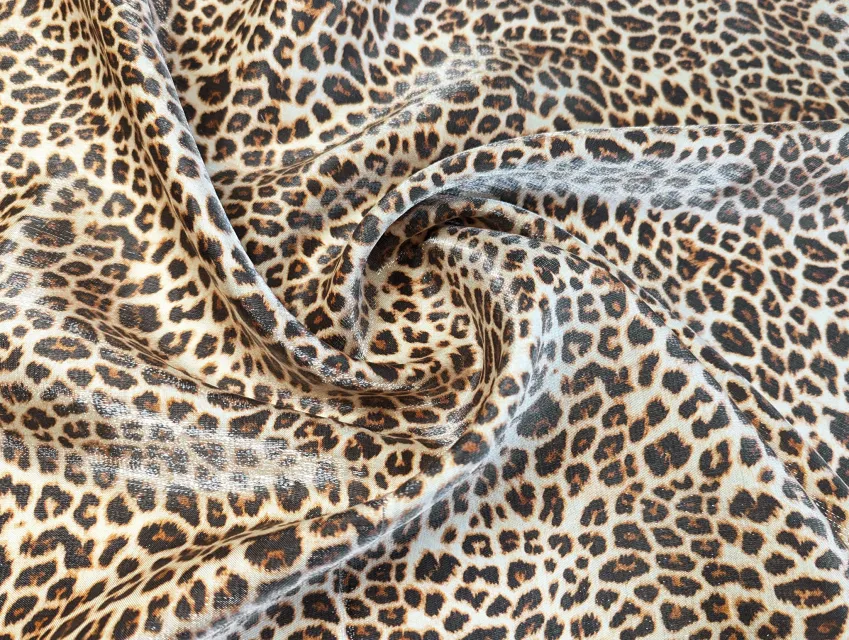 Вискоза шиммер гепард, коричневый на кремовом - фото 1 - интернет-магазин tkani-atlas.com.ua