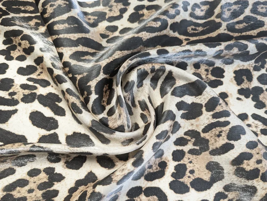 Вискоза шиммер ягуар, бежевый с черным - фото 1 - интернет-магазин tkani-atlas.com.ua
