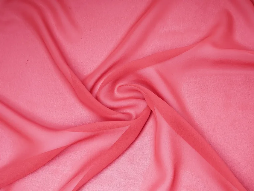 Шифон однотонний, рожевий корал - фото 1 - інтернет-магазин tkani-atlas.com.ua