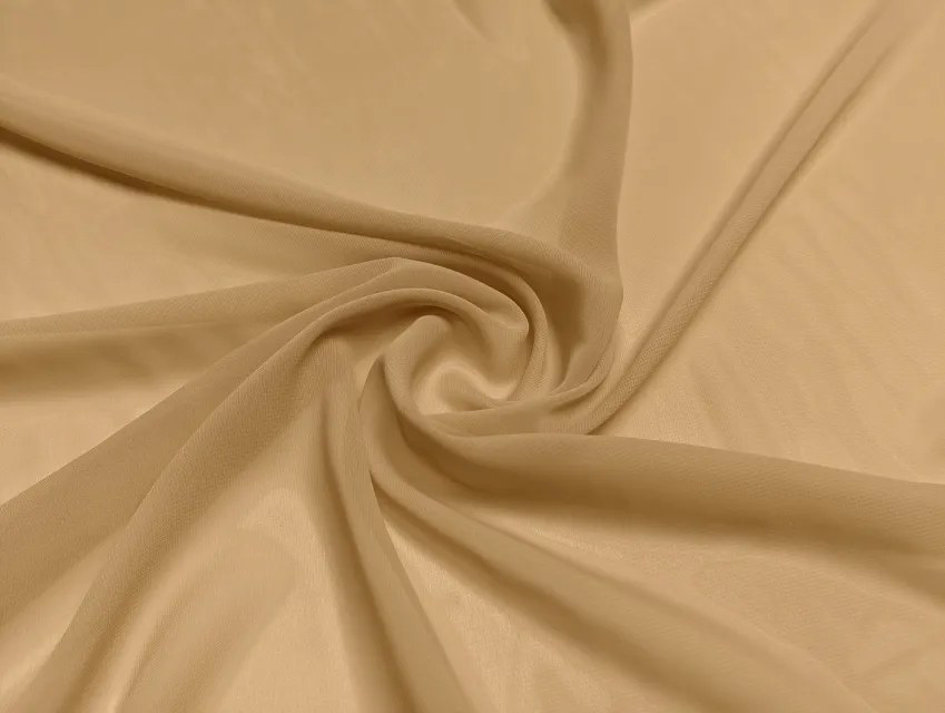 Шифон однотонный, миндальный - фото 1 - интернет-магазин tkani-atlas.com.ua