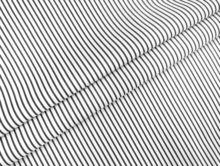 Полікотон сорочковий смужка 5 мм, чорний на білому - фото 1 - інтернет-магазин tkani-atlas.com.ua