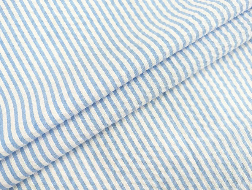 Котон рубашка смужка 3 мм, блакитний - фото 1 - інтернет-магазин tkani-atlas.com.ua