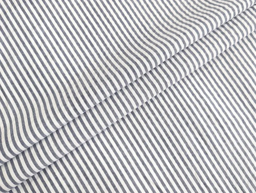 Котон рубашка смужка 3 мм, темно-синій - фото 1 - інтернет-магазин tkani-atlas.com.ua