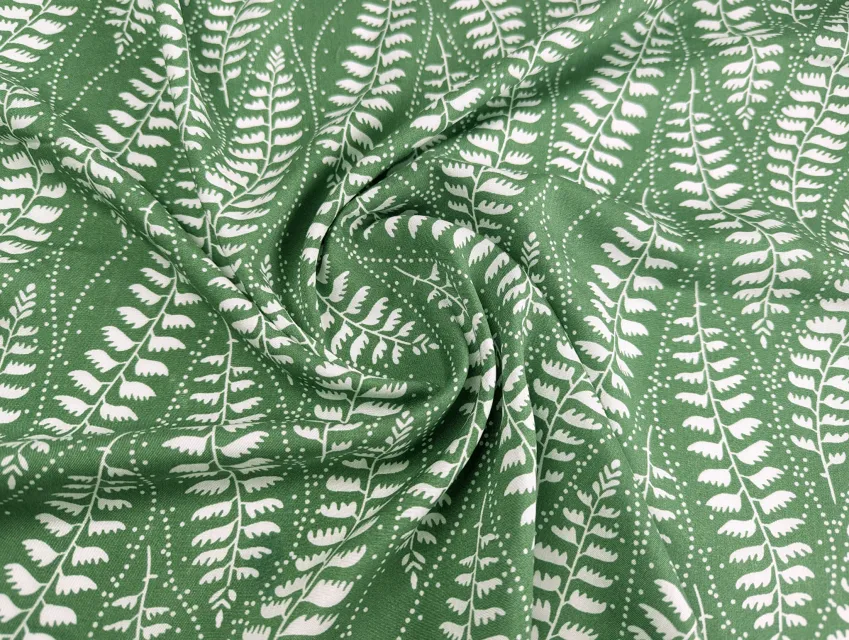 Штапель шовковистий папороть, зелена олива - фото 1 - інтернет-магазин tkani-atlas.com.ua