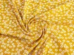 Штапель шовковистий квітковий розсип, гірчиця - інтернет-магазин tkani-atlas.com.ua
