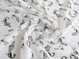 Шифон креш павлин, белый (отрез 2 м) - интернет-магазин tkani-atlas.com.ua