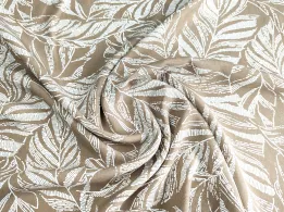 Штапель шовковистий листяний дует, темно-бежевий - інтернет-магазин tkani-atlas.com.ua